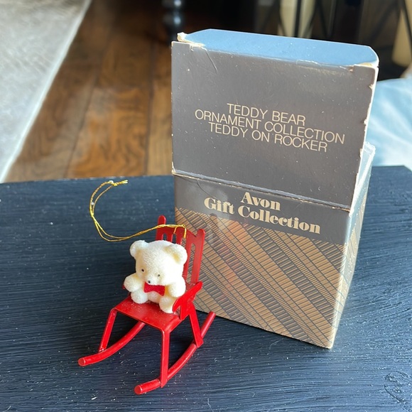 Avon Holiday Vintage Avon Teddy Bear Ornament Collection Teddy On